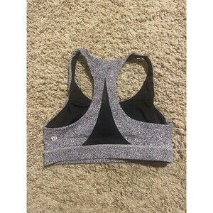 Women's Lululemon Invigorate White and Black Sports Bra Top Sz 4